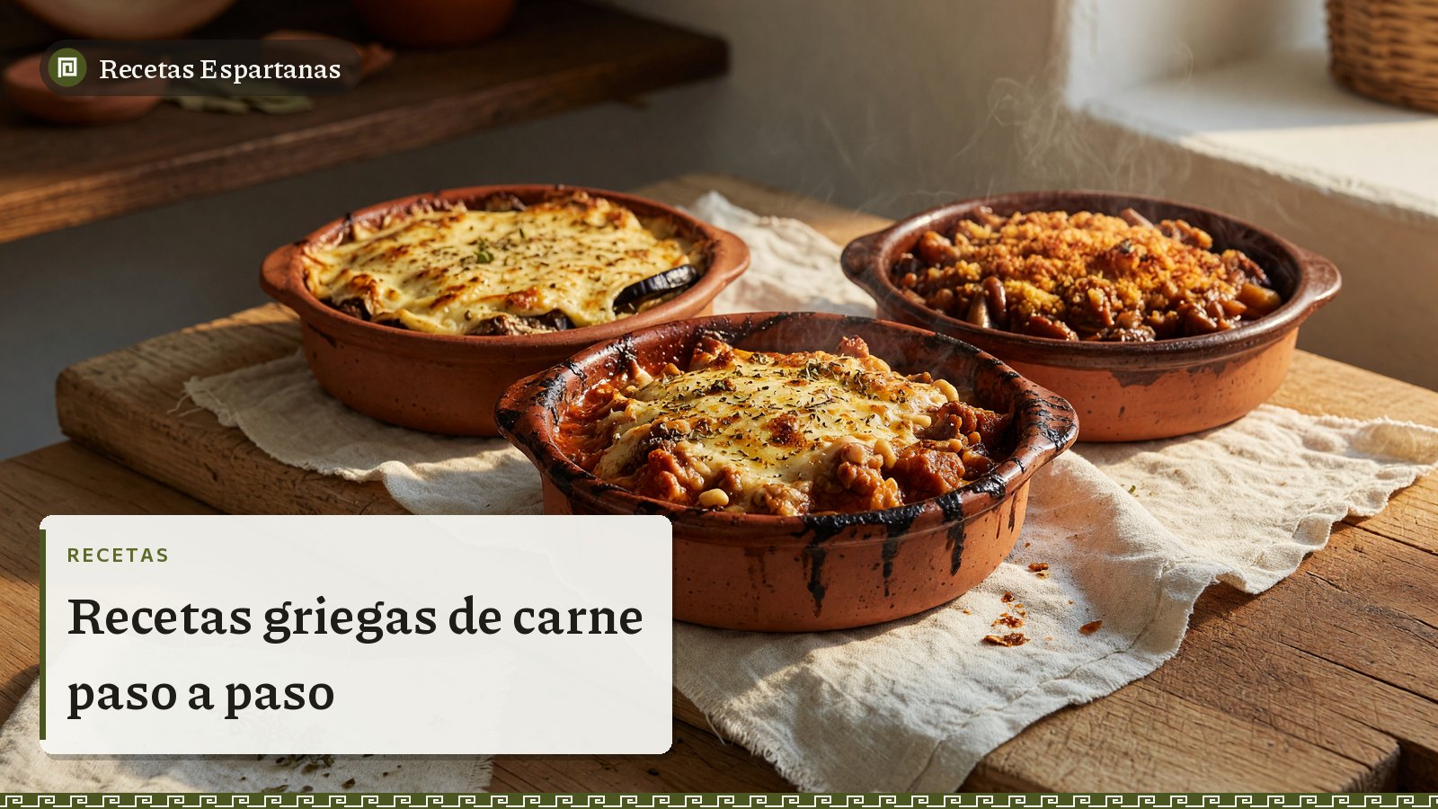 Cazuela griega de carne al horno, imagen de Recetas griegas de carne paso a paso