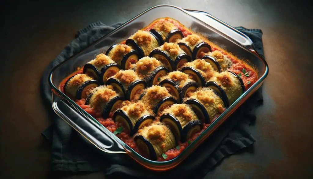 Delicious Baked Eggplant Rolls with Ham and Cheese